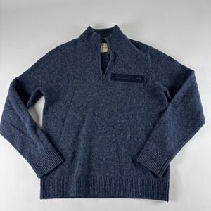 Abercrombie & Fitch 100% Wool Sweater 1892 Collection 1/4 Zip Pullover Mens Sz M